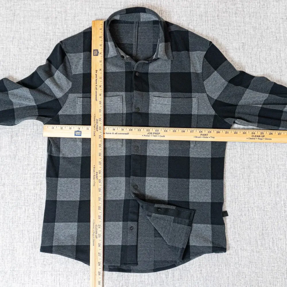 Lululemon Men's Mason's Peak Flannel Over Shirt Black Gray check M